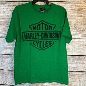 Buckminn’s Harley Davidson Green Classic Sketch Tee